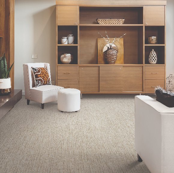 Classic living room with Mohawk SmartStrand Carpet flooring